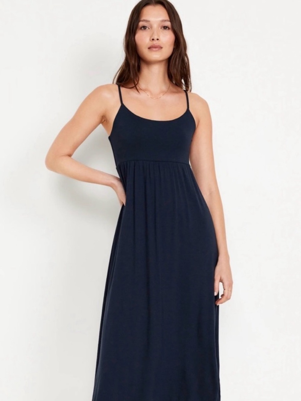NWT Old Navy Spaghetti Strap Midi Dress blue summer beach vacay